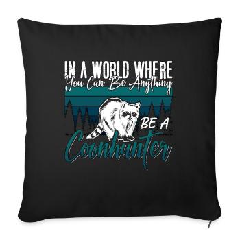 Coonhound dans un monde où vous pouvez arborer le marcheur - Housse de coussin décorative 45 x 45 cm - noir - Devant
