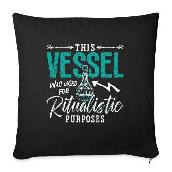 Anthropology This Vessel Was Used For Paleontology - Sofa pillowcase 17,3'' x 17,3'' (45 x 45 cm) - black - Front