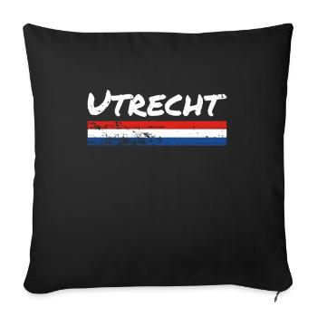 Utrecht Netherlands Vintage Dutch Flag - Sofa pillowcase 17,3'' x 17,3'' (45 x 45 cm) - black - Front