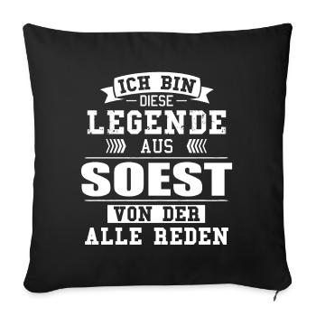 Stadt Soest Deutschland Legende Spruch - Sofakissenbezug 45 x 45 cm - Schwarz - Vorne