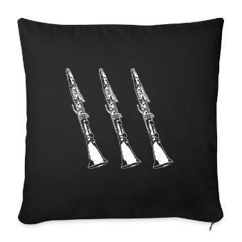 Retro Klarinette Orchester Musik Klarinette - Sofakissenbezug 45 x 45 cm - Schwarz - Vorne