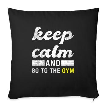 Gym Saying - Sofa pillowcase 17,3'' x 17,3'' (45 x 45 cm) - black - Front