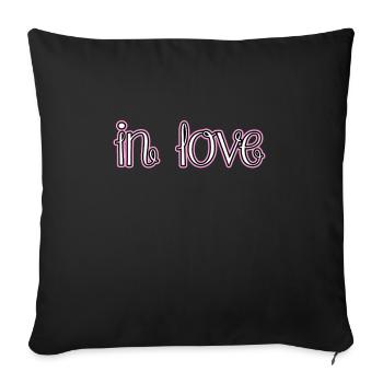 Amoureux - Housse de coussin décorative 45 x 45 cm - noir - Devant