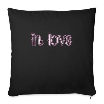 Amoureux - Housse de coussin décorative 45 x 45 cm - noir - Devant