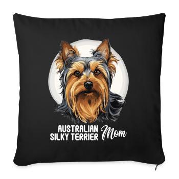 Australian Silky Terrier - Sofa pillowcase 17,3'' x 17,3'' (45 x 45 cm) - black - Front