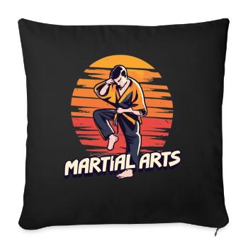 Martial Arts Action - Strength and Skill - Sofa pillowcase 17,3'' x 17,3'' (45 x 45 cm) - black - Front
