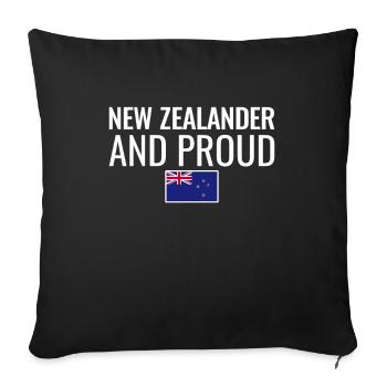 New Zealander And Proud Flag New Zealand - Sofa pillowcase 17,3'' x 17,3'' (45 x 45 cm) - black - Front