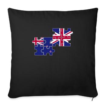 New Zealand UK Flag British New Zealand - Sofa pillowcase 17,3'' x 17,3'' (45 x 45 cm) - black - Front