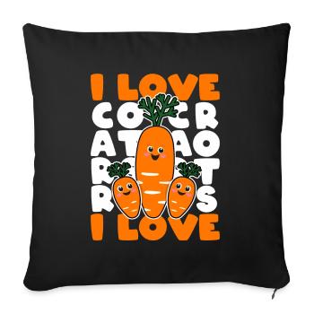 I Love Carrots Carrots Carrot Vegetable Gift - Sofa pillowcase 17,3'' x 17,3'' (45 x 45 cm) - black - Front