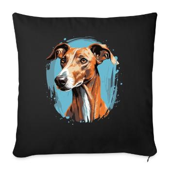 Chien Azawakh - Housse de coussin décorative 45 x 45 cm - noir - Devant