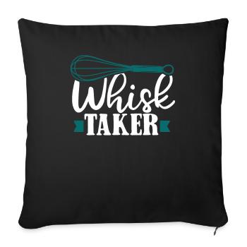Preneur de fouet Boulangerie Confiseur Hobby Boulanger Boulanger - Housse de coussin décorative 45 x 45 cm - noir - Devant