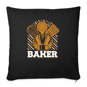 Baker Hobby Baker Bakery Confectioner Master Baker - Sofa pillowcase 17,3'' x 17,3'' (45 x 45 cm) - black - Front