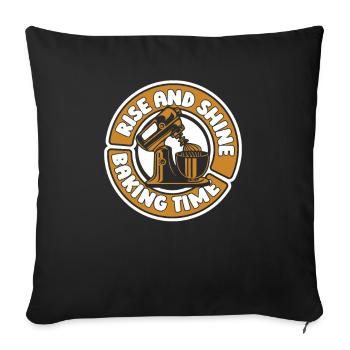 Rise And Shine Baking Time Hobby Bakery - Housse de coussin décorative 45 x 45 cm - noir - Devant