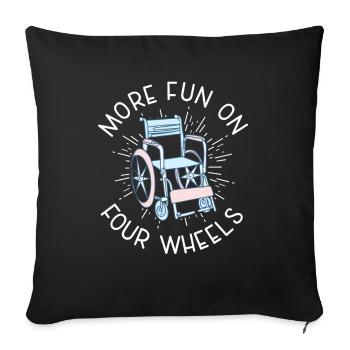 33 Plus de plaisir sur quatre roues R 02 - Housse de coussin décorative 45 x 45 cm - noir - Devant