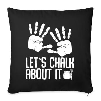 Bloc, escalade, craie, escalade murale - Housse de coussin décorative 45 x 45 cm - noir - Devant