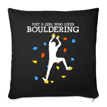 Escalade Escalade de bloc - Housse de coussin décorative 45 x 45 cm - noir - Devant