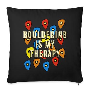 Bouldering Bouldering Therapy Climbing - Sofa pillowcase 17,3'' x 17,3'' (45 x 45 cm) - black - Front