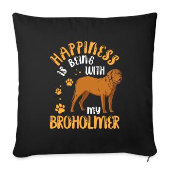Broholmer me rend heureux Broholmer - Housse de coussin décorative 45 x 45 cm - noir - Devant