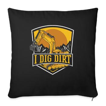 I Digt Dirt Duty Cycle Crane Crawler Excavator Excavator - Housse de coussin décorative 45 x 45 cm - noir - Devant