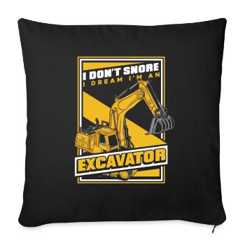 I Dream I'm An Excavator Excavator Seilbagger - Sofakissenbezug 45 x 45 cm - Schwarz - Vorne