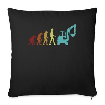 Excavator Evolution Excavator Duty Cycle Crane - Sofa pillowcase 17,3'' x 17,3'' (45 x 45 cm) - black - Front