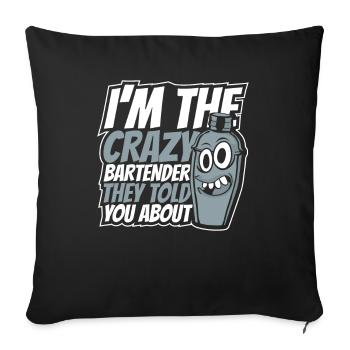Je suis le barman fou Barman Mixologue - Housse de coussin décorative 45 x 45 cm - noir - Devant