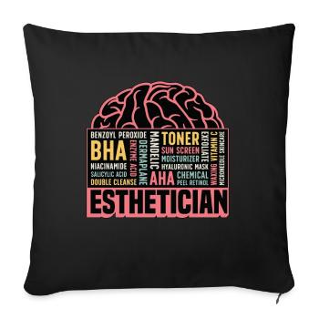 Esthéticienne Esthéticienne Soins de la peau Cosmétologue - Housse de coussin décorative 45 x 45 cm - noir - Devant