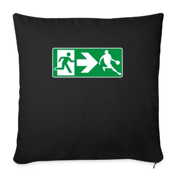 Notausgang Basketball Basketballer - Sofakissenbezug 45 x 45 cm - Schwarz - Vorne
