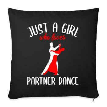 Fille qui aime la danse de couple - Housse de coussin décorative 45 x 45 cm - noir - Devant