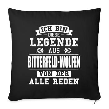 Stadt Bitterfeld-Wolfen Deutschland Legende Spruch - Sofakissenbezug 45 x 45 cm - Schwarz - Vorne