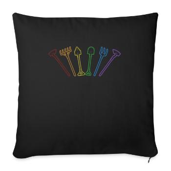 Agriculteur LGBT Arc-en-ciel Agriculteur biologique Agriculture - Housse de coussin décorative 45 x 45 cm - noir - Devant