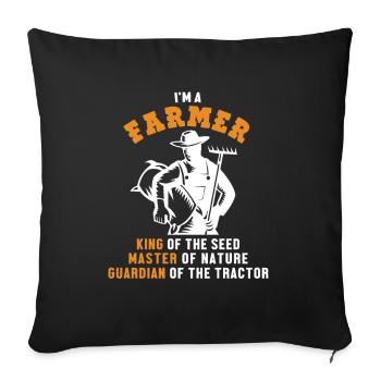 Farmer King Master Guardian Farmer Agriculture - Sofa pillowcase 17,3'' x 17,3'' (45 x 45 cm) - black - Front