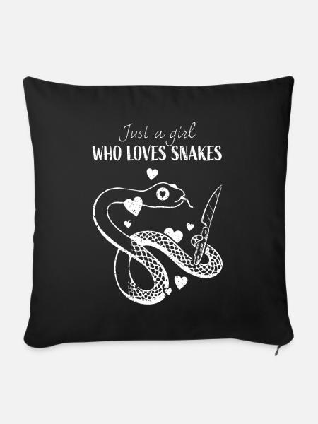 Schlangen Schlange Haustier Königsschlange Python - Sofakissenbezug 45 x 45 cm - Schwarz
