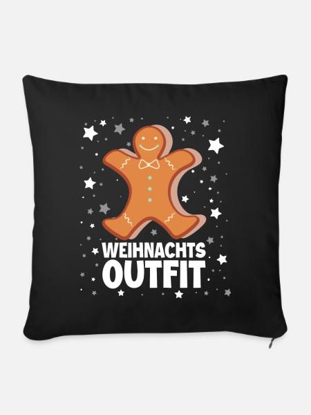 Weihnachts Outfit - Sofakissenbezug 45 x 45 cm - Schwarz