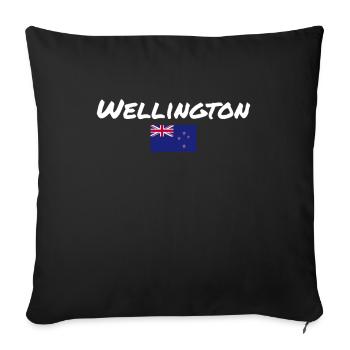 Wellington New Zealand Flag New Zealand - Sofa pillowcase 17,3'' x 17,3'' (45 x 45 cm) - black - Front