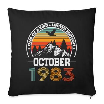 Oktober 1983 Jahrgang Vintage Retro Geburtstag - Sofakissenbezug 45 x 45 cm - Schwarz - Vorne