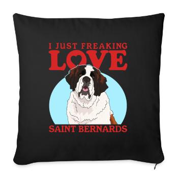 Chiens Saint-Bernard Cadeau de chien Saint-Bernard - Housse de coussin décorative 45 x 45 cm - noir - Devant