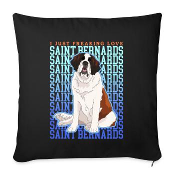 Chien Saint-Bernard Cadeau pour chien Saint-Bernard - Housse de coussin décorative 45 x 45 cm - noir - Devant