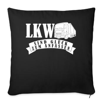 LKW-Fahrer LKW Trucker Lastwagen - Sofakissenbezug 45 x 45 cm - Schwarz - Vorne