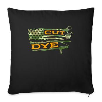 Coiffeur Cut Dye Coiffeur Coiffeur Salon - Housse de coussin décorative 45 x 45 cm - noir - Devant