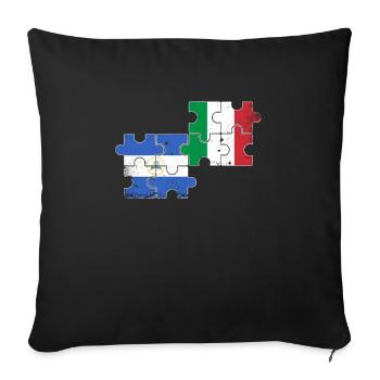 Nicaragua Italy Vintage Flag Nicaraguans - Sofa pillowcase 17,3'' x 17,3'' (45 x 45 cm) - black - Front