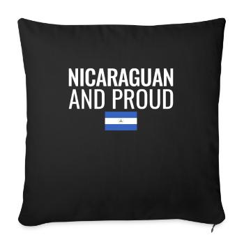 Nicaragua et fier drapeau nicaraguayen - Housse de coussin décorative 45 x 45 cm - noir - Devant