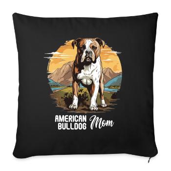 Chien bouledogue américain - Housse de coussin décorative 45 x 45 cm - noir - Devant