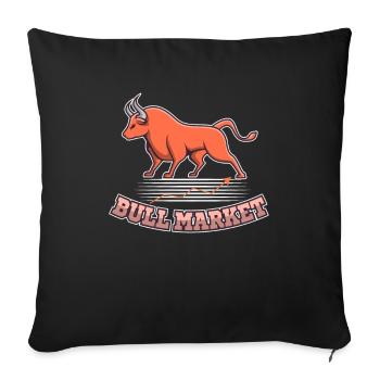 Bull Market Stock Market Stock Market Trader - Sofa pillowcase 17,3'' x 17,3'' (45 x 45 cm) - black - Front