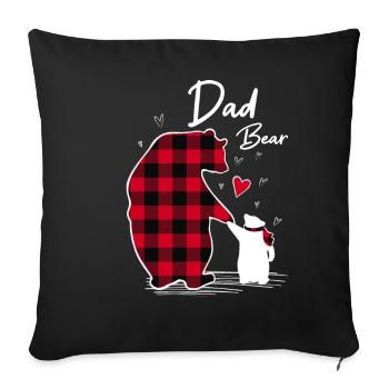 Dad Bear - Sofa pillowcase 17,3'' x 17,3'' (45 x 45 cm) - black - Front