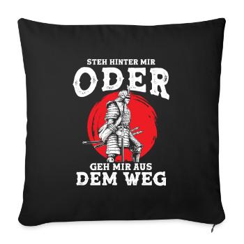 Samurai Bushido-Krieger - Sofakissenbezug 45 x 45 cm - Schwarz - Vorne