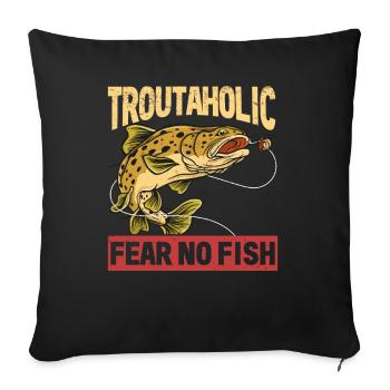 Fishing, Trout, Salmon, Fisherman, Angler, Perch - Sofa pillowcase 17,3'' x 17,3'' (45 x 45 cm) - black - Front