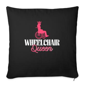 Wheelchair Wheelchair Disability Funny - Sofa pillowcase 17,3'' x 17,3'' (45 x 45 cm) - black - Front