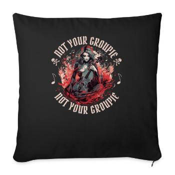 Violoncelliste Gothique Sorcellerie Drôle - Housse de coussin décorative 45 x 45 cm - noir - Devant
