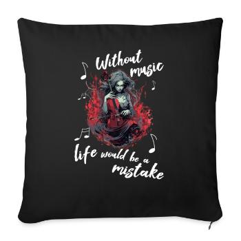 Violoncelliste Occulte-Gothique Drôles Dictons - Housse de coussin décorative 45 x 45 cm - noir - Devant